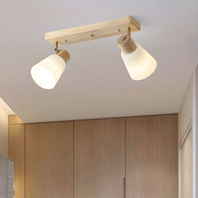 Modern Rotatable Wood Minimal Decor Track Lighting For Hallway