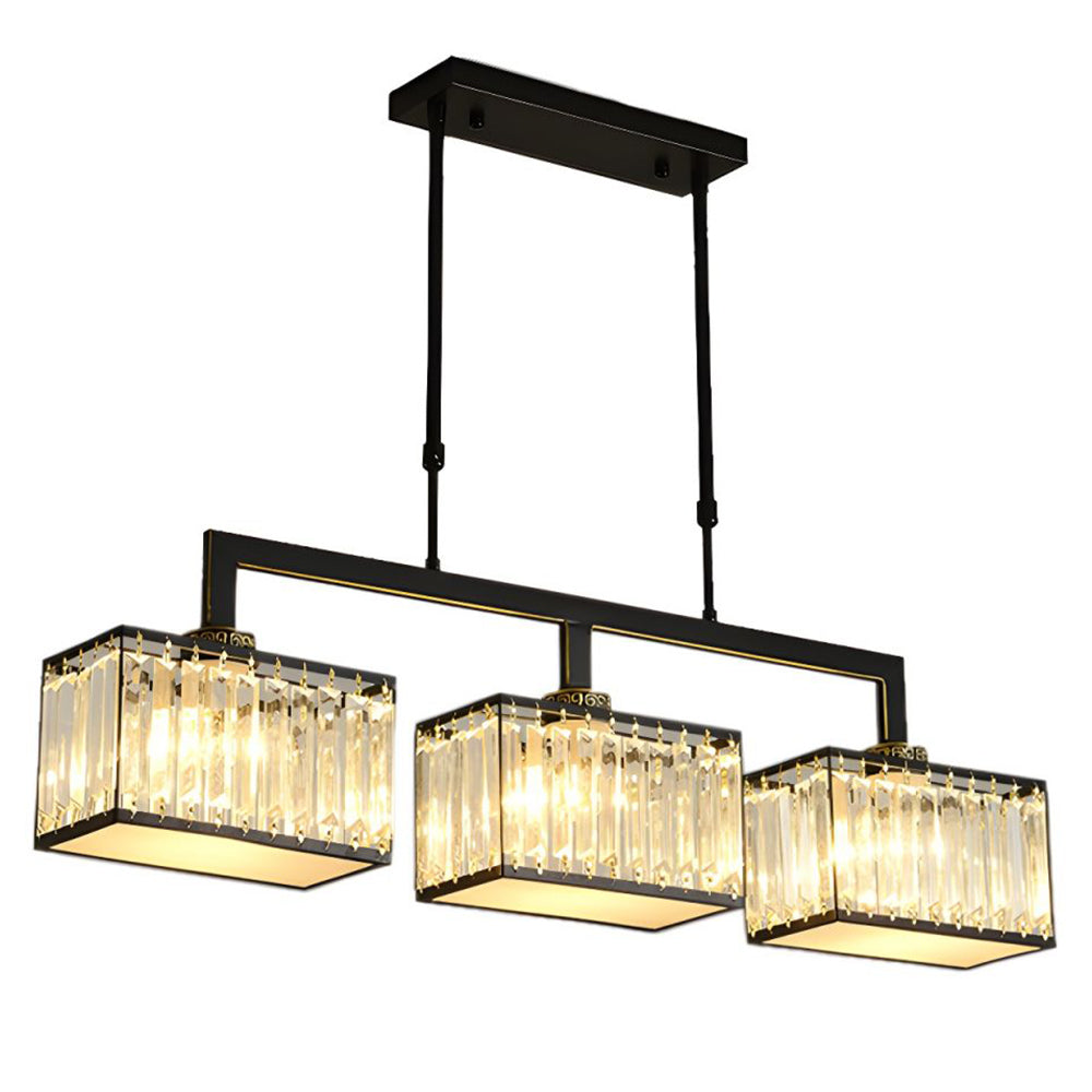 Square Luxury Glass Dining Room Ceiling Light