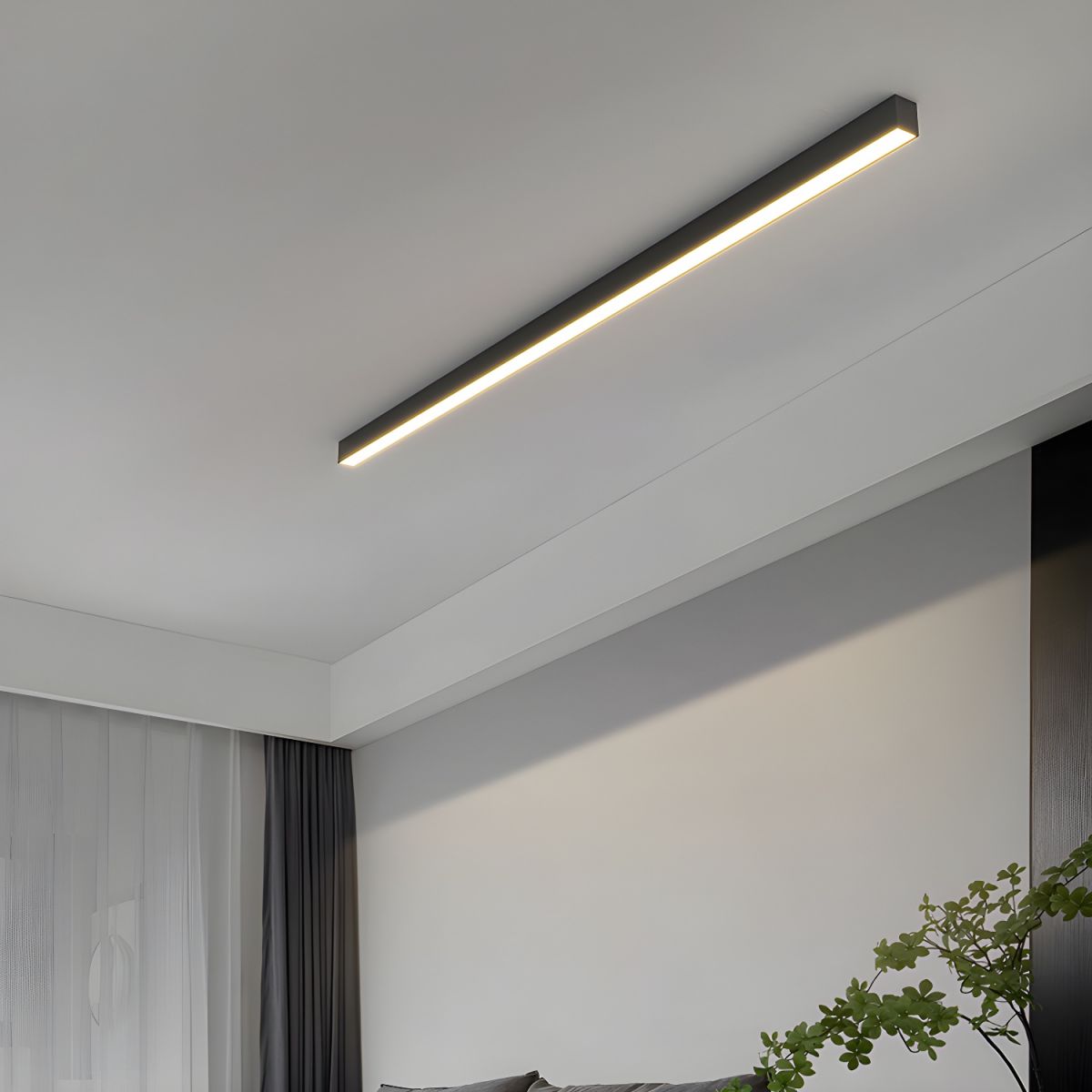 Contemporary Minimalist Long Strip LED Ceiling Lamp For Living Room