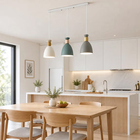 Nordic Wooden Metal Pendant Light Fixture for Kitchen Island