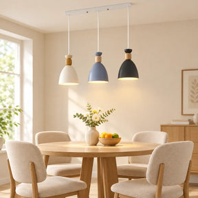 Nordic Wooden Metal Pendant Light Fixture for Kitchen Island