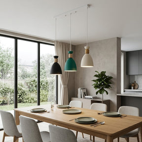 Nordic Wooden Metal Pendant Light Fixture for Kitchen Island