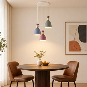 Nordic Wooden Metal Pendant Light Fixture for Kitchen Island