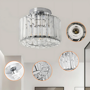 Crystal Semi Flush Mount Ceiling Light for Hallway 23cm E27