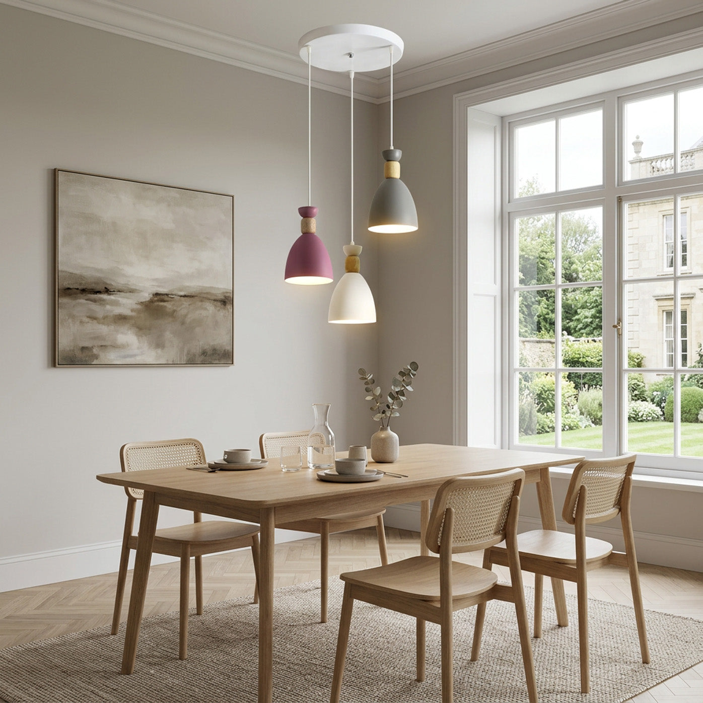 Nordic Wooden Metal Pendant Light Fixture for Kitchen Island
