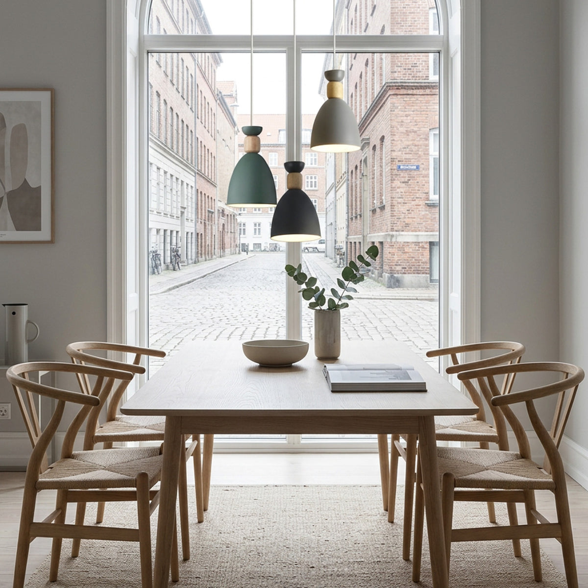 Nordic Wooden Metal Pendant Light Fixture for Kitchen Island