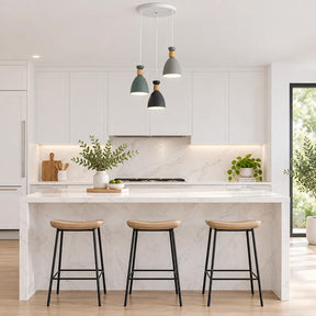 Nordic Wooden Metal Pendant Light Fixture for Kitchen Island
