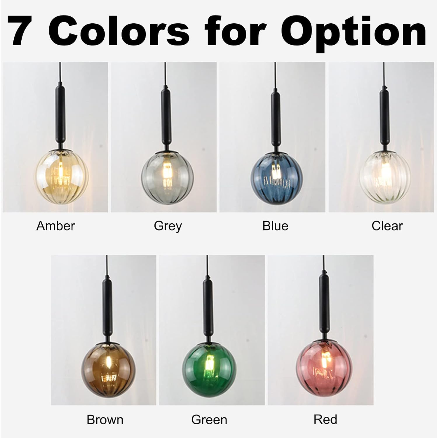 Colorful Glass Pendant Lights For Kitchen
