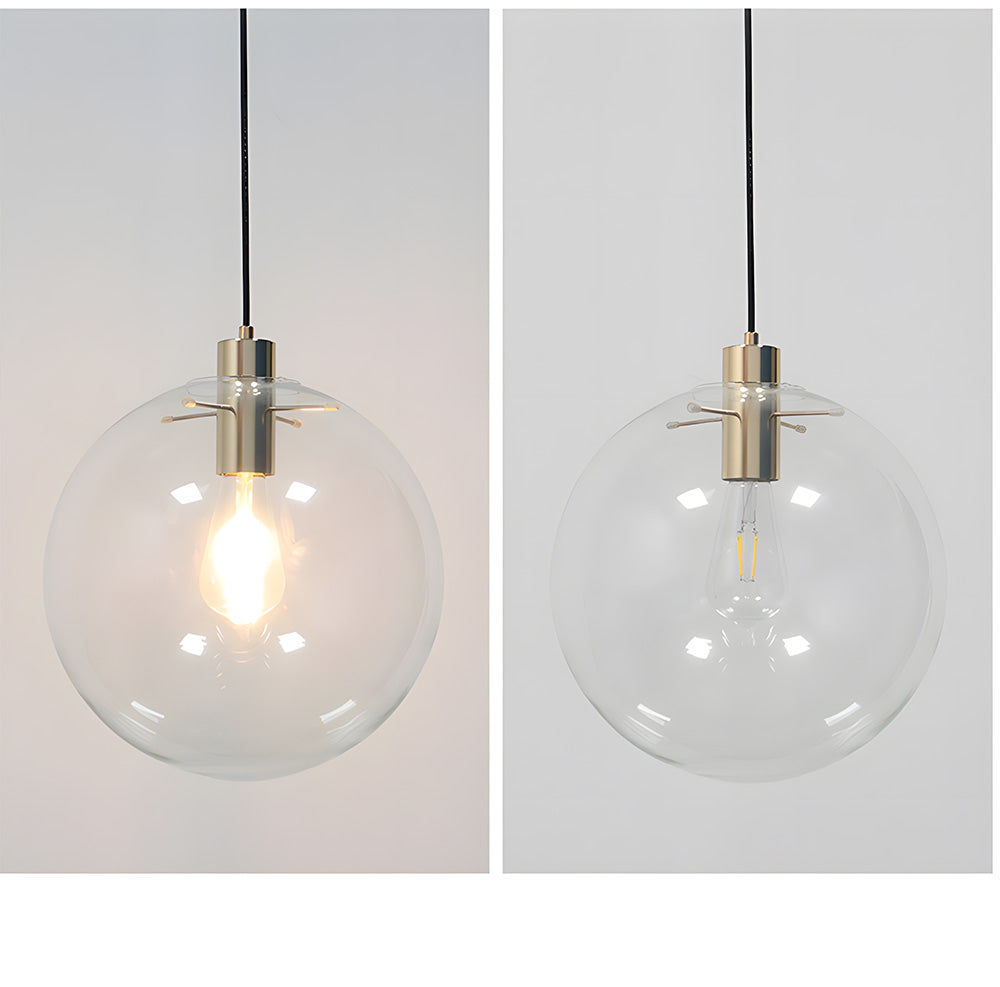 Industrial Vintage Transparent Glass Island Pendant Lights