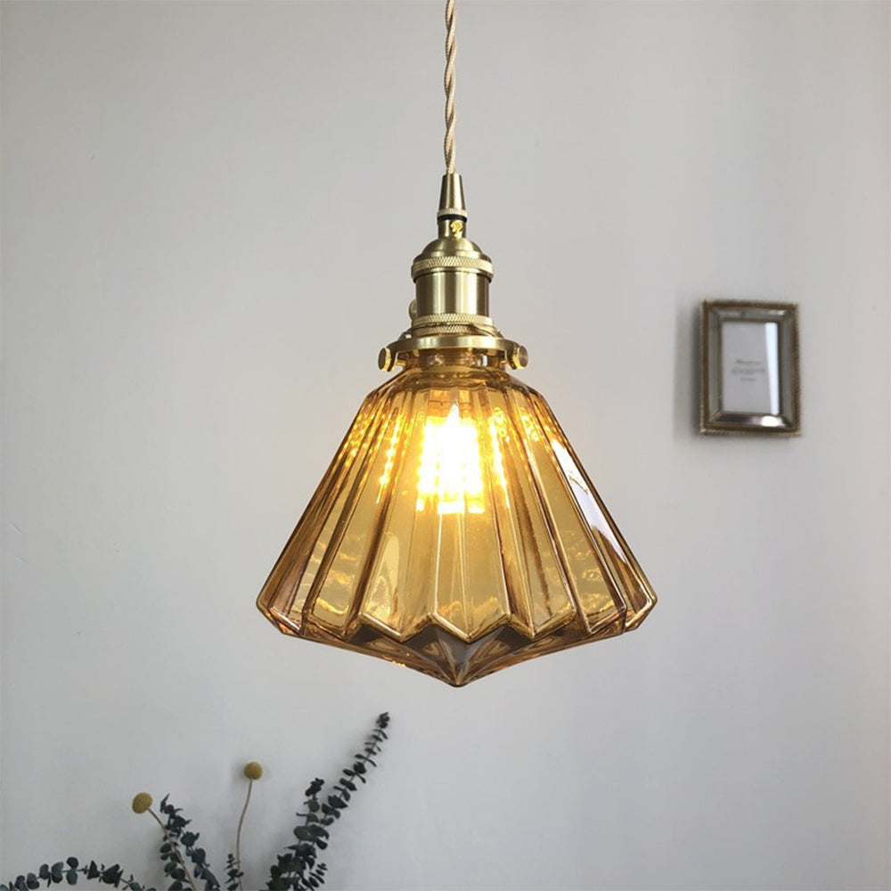 Brass Glass Ceiling Pendant Lights For Kitchen