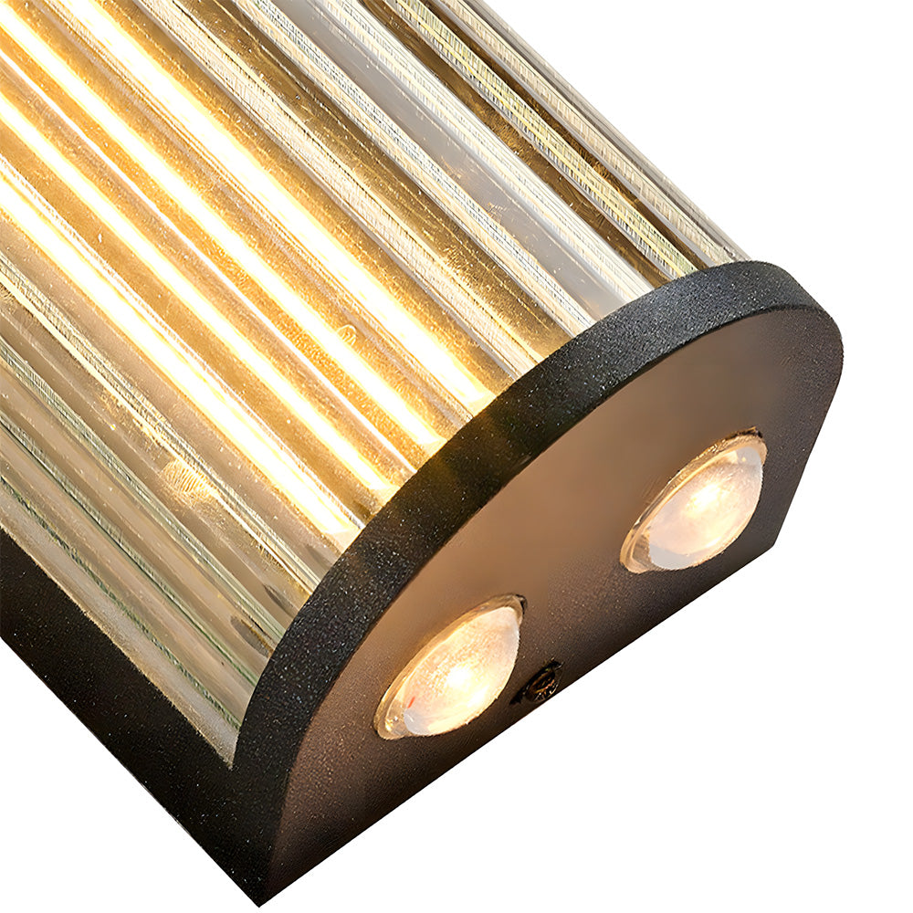 Modern Vertical Glass Stainless Steel Outdoor Wall Lights for Patio Garden