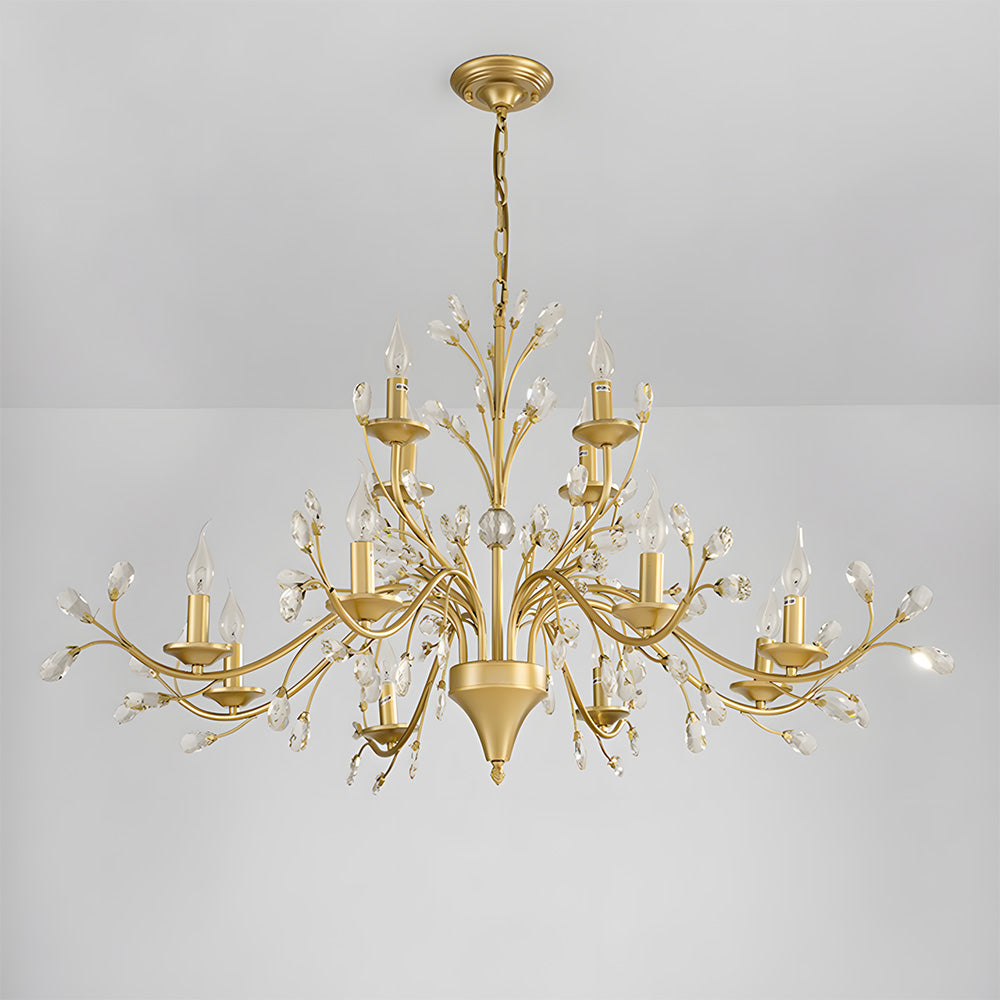 Modern Floral and Clear Glass Leaf Crystal Pendant Lights for Kitchen Island