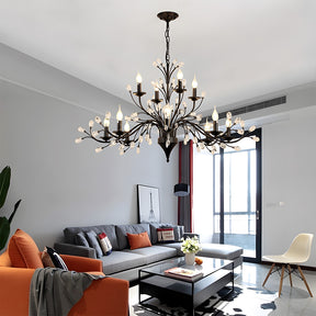Modern Floral and Clear Glass Leaf Crystal Pendant Lights for Kitchen Island