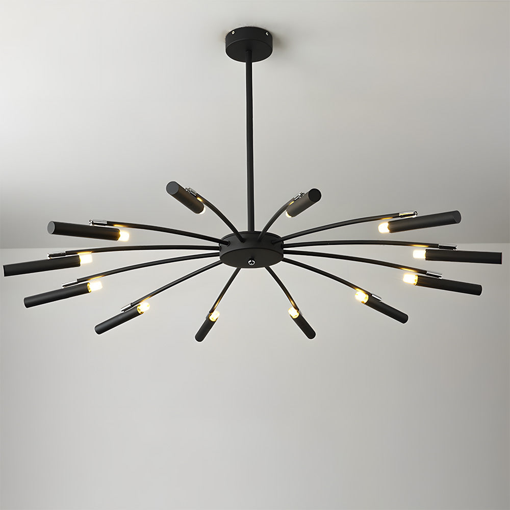 Modern Radial Multi-Light Iron Ceiling Light for Living Room
