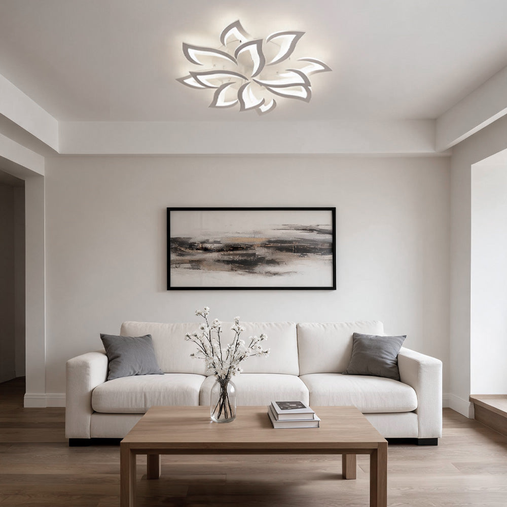 Contemporary Flower Shape Iron LED Ceiling Light For Living Room