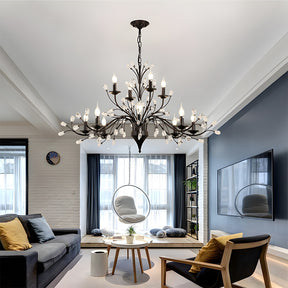 Modern Floral and Clear Glass Leaf Crystal Pendant Lights for Kitchen Island