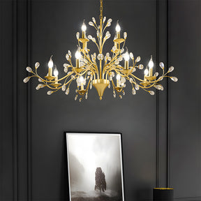 Modern Floral and Clear Glass Leaf Crystal Pendant Lights for Kitchen Island