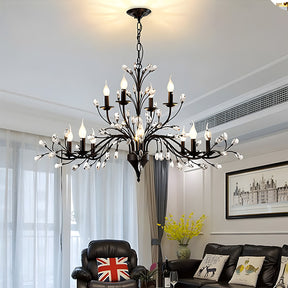 Modern Floral and Clear Glass Leaf Crystal Pendant Lights for Kitchen Island