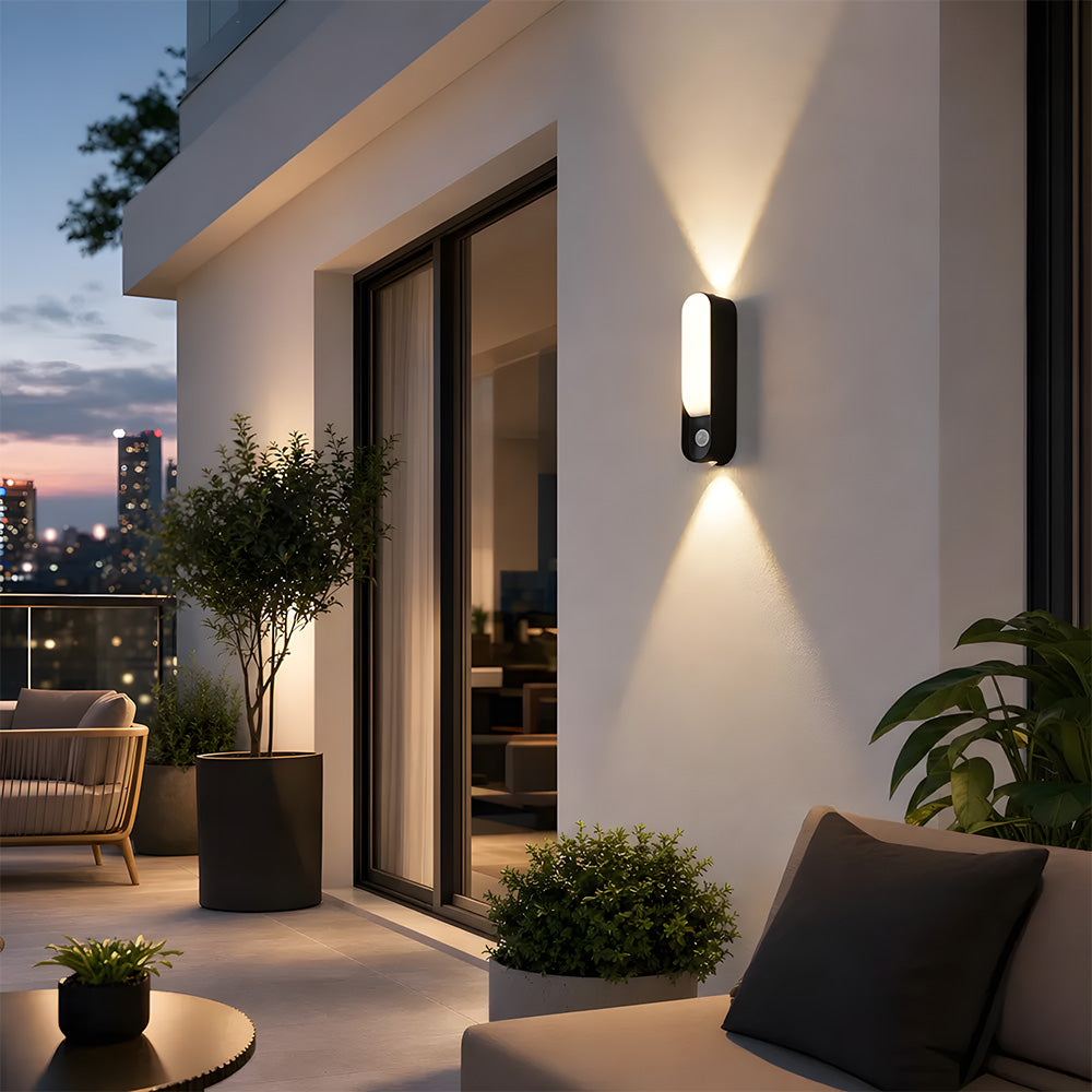 Up and Down Motion Sensor Aluminium Outdoor Wall Lights for Doorways