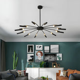 Modern Radial Multi-Light Iron Ceiling Light for Living Room