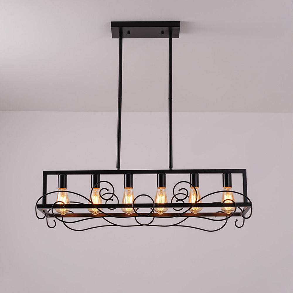 6 Bulbs Contemporary Modern Iron Kitchen Island Pendant Lights