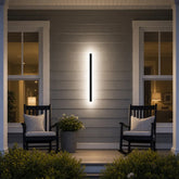 Modern Minimalist Black LED Linear Outdoor Wall Lamp