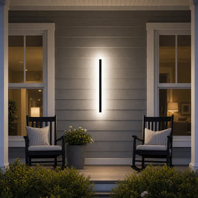 Modern Minimalist Black LED Linear Outdoor Wall Lamp