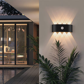 IP65 Modern Up and Down LED PIR Outdoor Wall Light