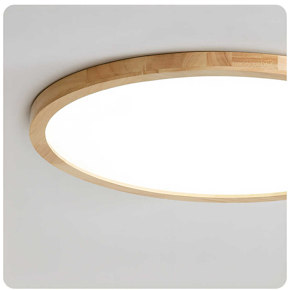 Modern Wood Flush LED Ceiling Lights Round Shape