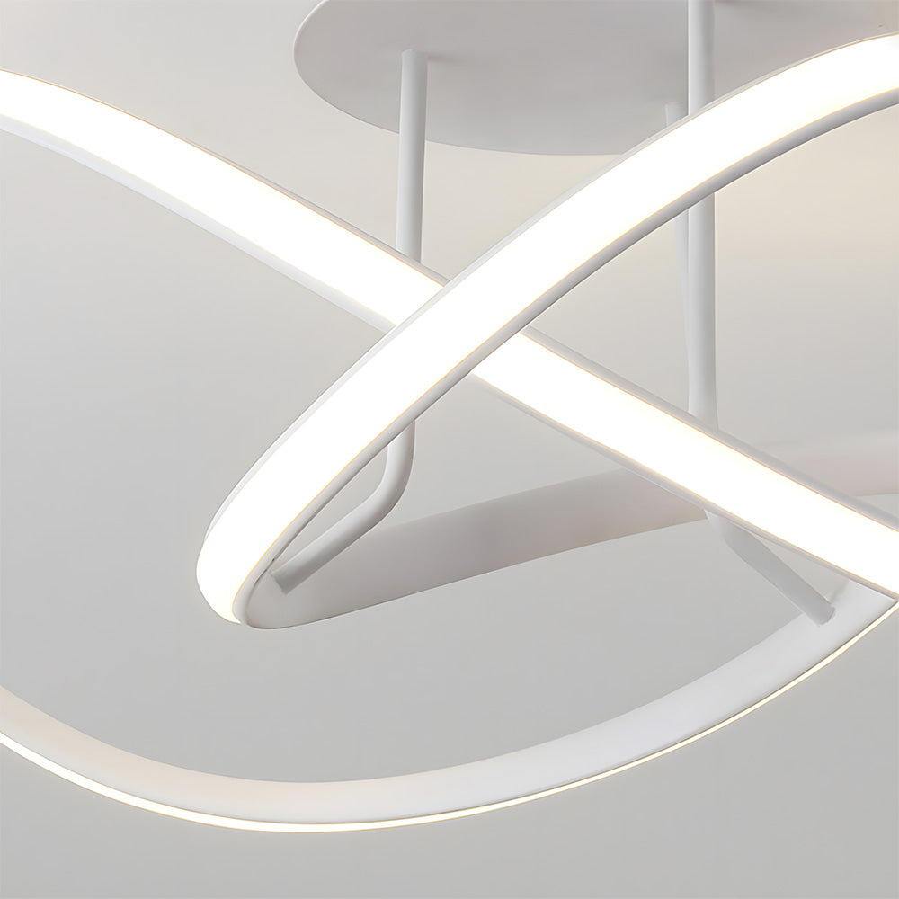 Modern LED Spiral Semi Flush Mount Ceiling Light for Living Room Hallway Kitchen