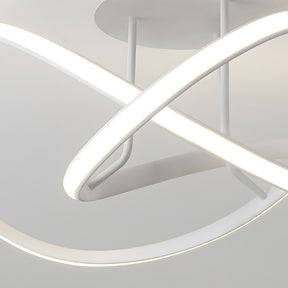 Modern LED Spiral Semi Flush Mount Ceiling Light for Living Room Hallway Kitchen