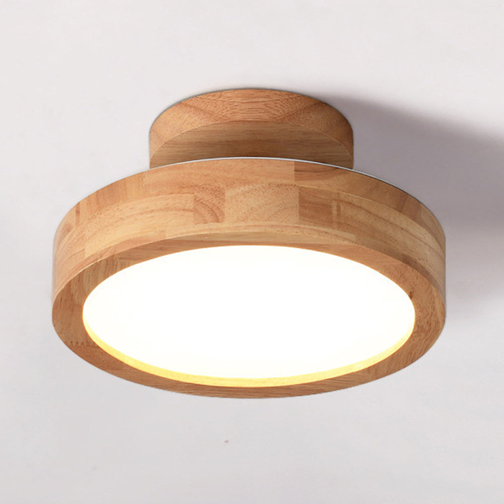 Retro Wood LED Ceiling Light For Living Room