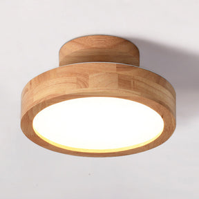 Retro Wood LED Ceiling Light For Living Room