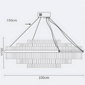 Modern Tiered Crystal LED Chandelier Luxury Hanging Lamp for Living Room Dining Room