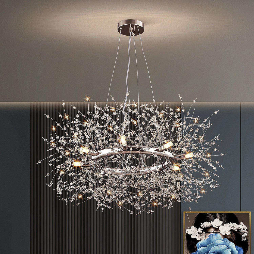 Modern Luxury Crystal Ring Chandelier for Living Room Dining Room