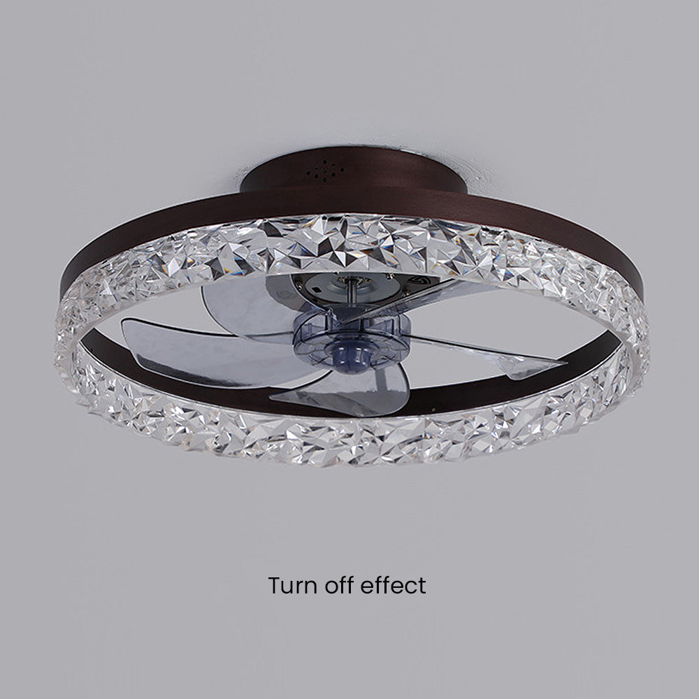 Modern Round Hardware Ceiling Fan With LED Light