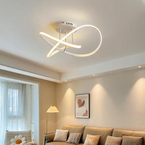Modern LED Spiral Semi Flush Mount Ceiling Light for Living Room Hallway Kitchen