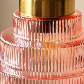 Antique Stripped Glass Brass Pendant Light
