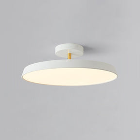 Minimalism White LED Semi-Flush Ceiling Light For Bedroom