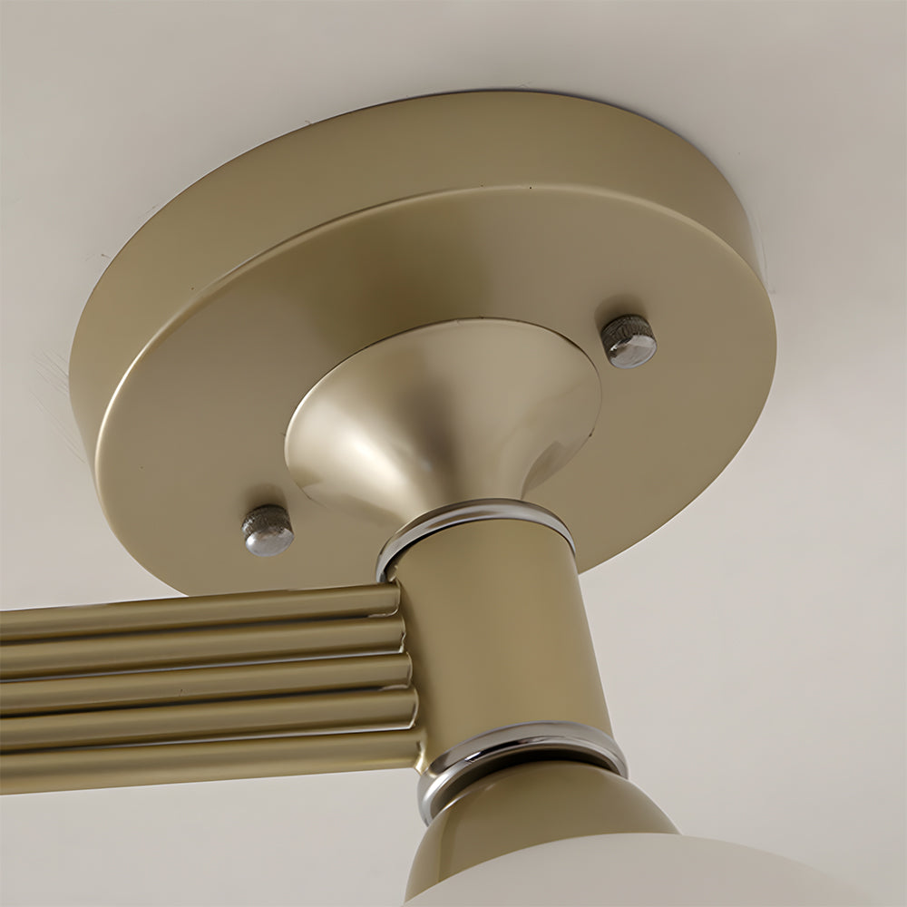 Modern Creative Ceiling Light Semi Flush Mount with White Glass Shade