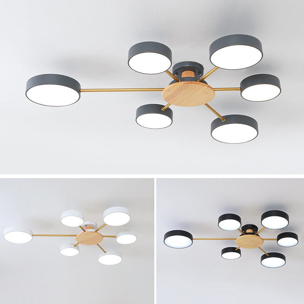 Multi Bulbs Round LED Bedroom Ceiling Light