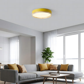 Contemporary Round Flush Mount Wooden Acrylic LED Ceiling Lights for Dining Room