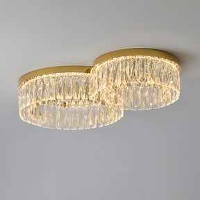 Modern Round Luxury Crystal Flush Ceiling Lights for Living Room