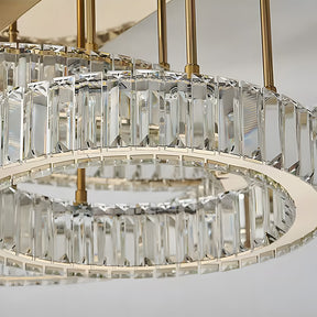 Modern Crystal Ring Chandelier - Gold LED Flush Mount Ceiling Lights