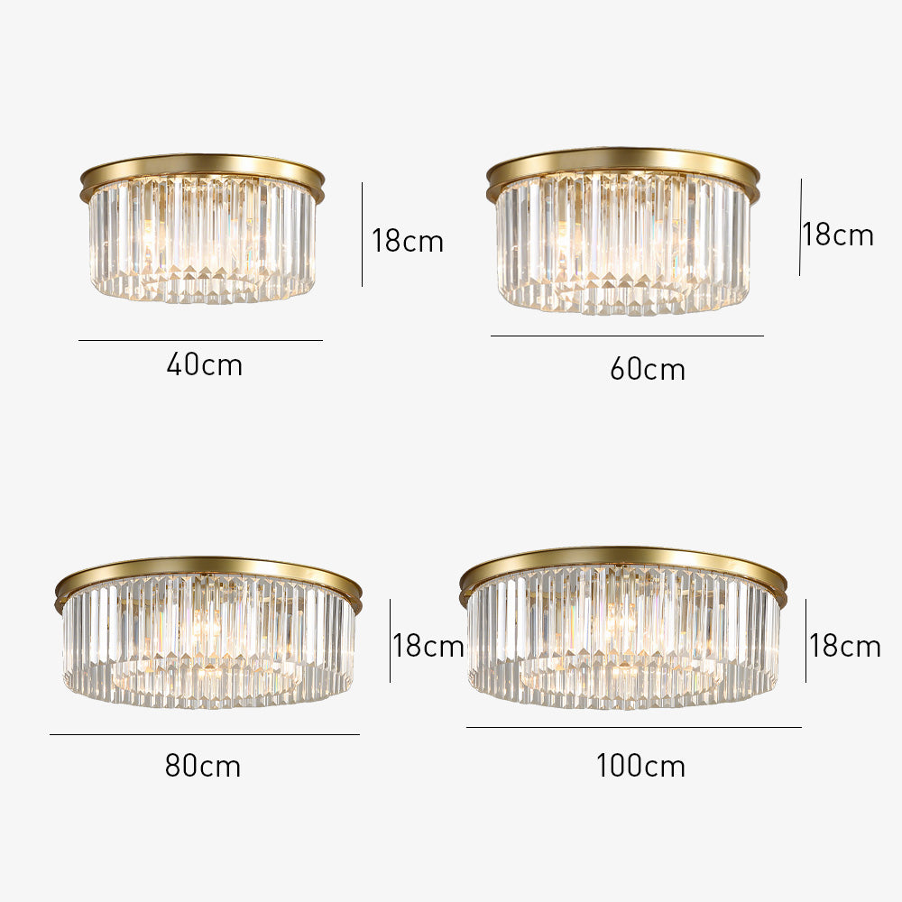 Modern Round Crystal Flush Mount Ceiling Light for Bedroom