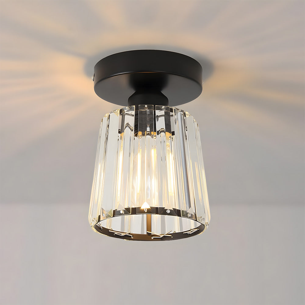 Minimalist Crystal Flush Mount Ceiling Lights for Bedroom Hallway