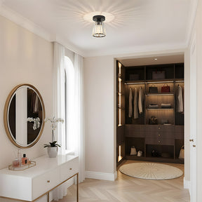 Minimalist Crystal Flush Mount Ceiling Lights for Bedroom Hallway