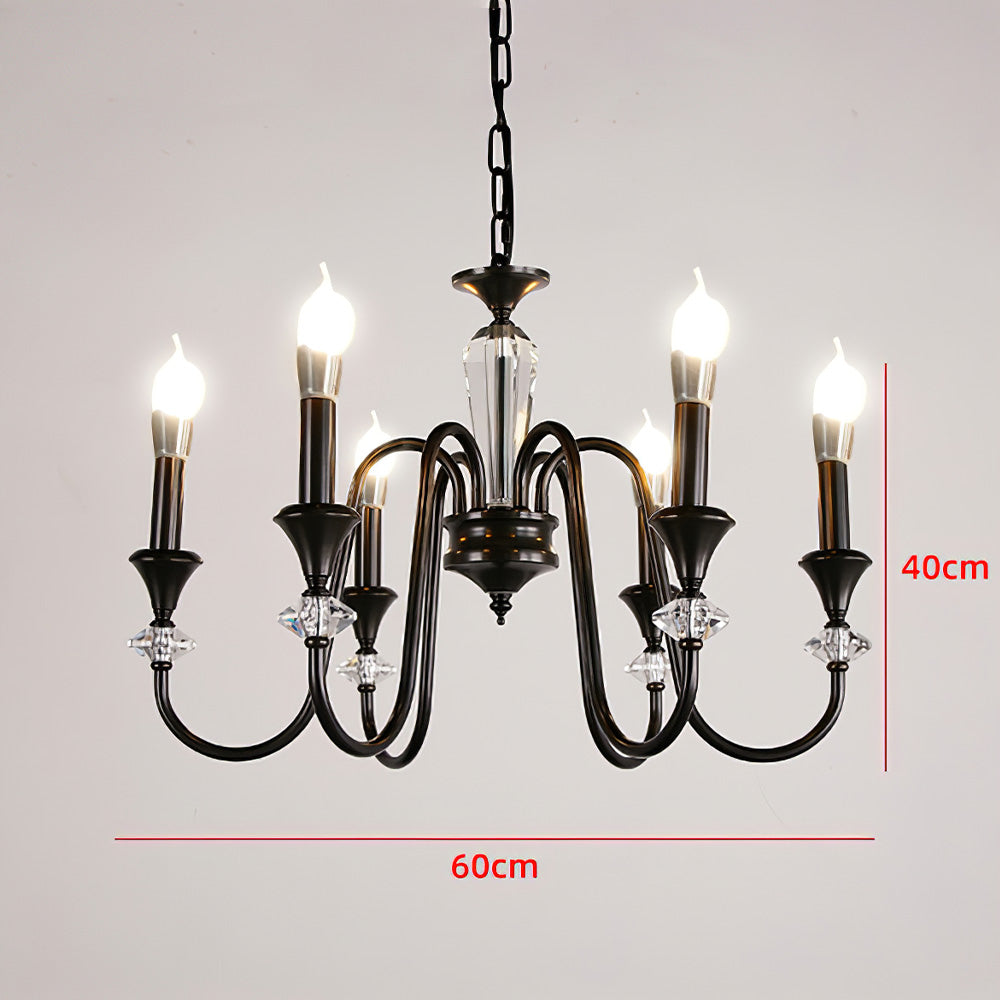 Living Room Black Chandelier with Adjustable Chain