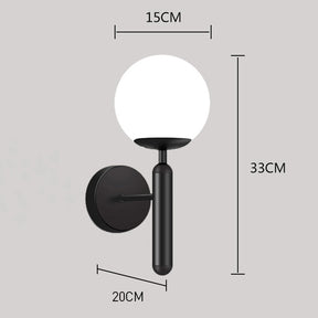 Vintage Industrial Glass Globe E27 Wall Lamp