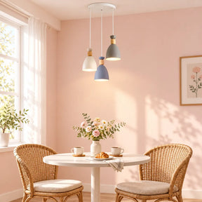 Nordic Wooden Metal Pendant Light Fixture for Kitchen Island